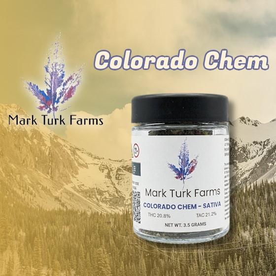 Mark Turk Farms Colorado Chem sativa flower, 3.5 gram jar