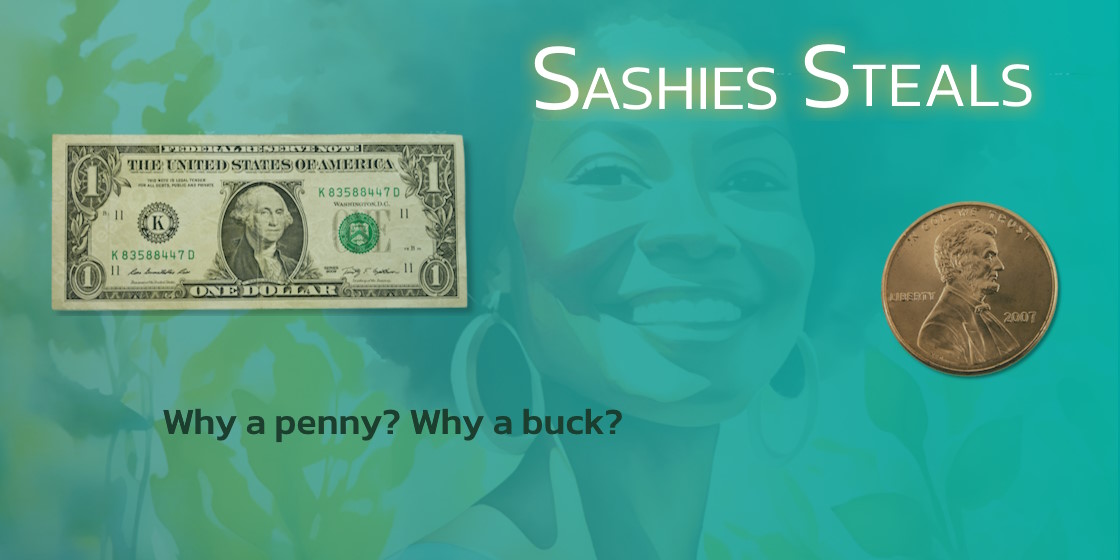 Sashies Steals - Why a penny? Why a buck?