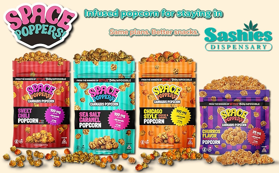 Space Poppers - Infused popcorn for staying in. Same plans. Better snacks.